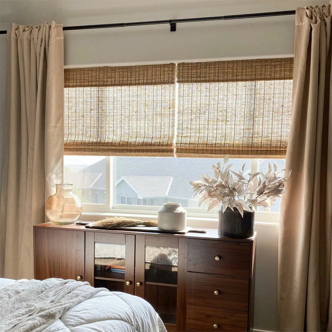 Natural Jute Bamboo Woven Shade - Cinnamon TWOPAGES CURTAINS