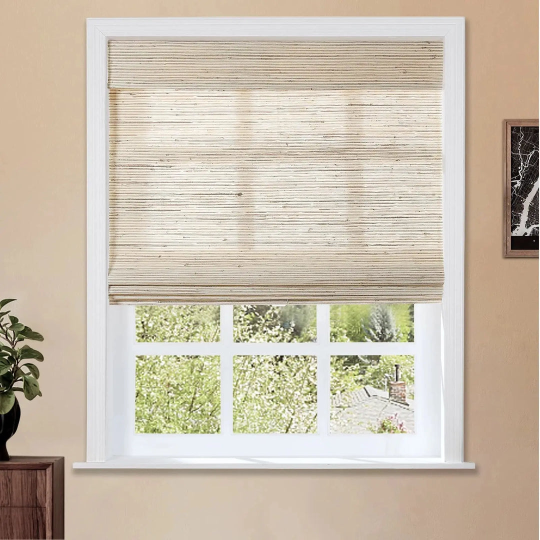 Natural Ramie Bamboo Woven Shade - Beige Brown TWOPAGES CURTAINS