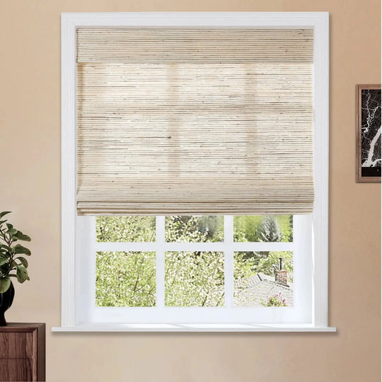 Natural Ramie Bamboo Woven Shade - Beige Brown TWOPAGES CURTAINS