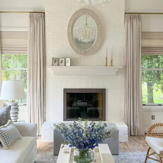 Natural Paper Bamboo Woven Shade - Marble White TWOPAGES CURTAINS