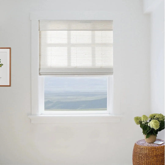 Natural Paper Bamboo Woven Shade - Marble White TWOPAGES CURTAINS