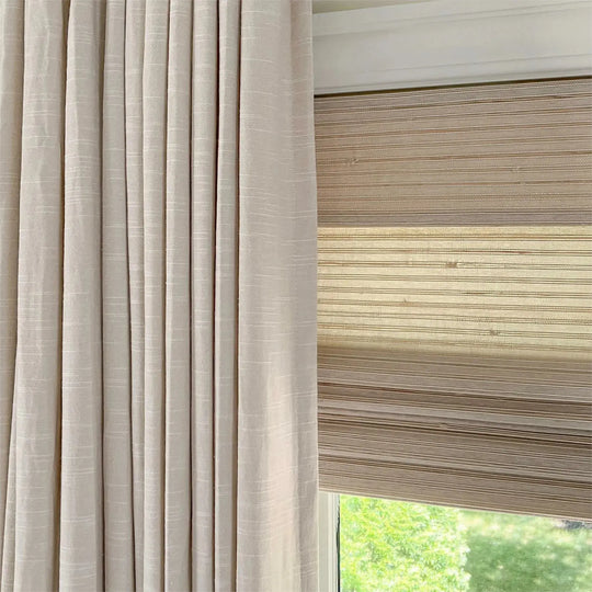 Natural Paper Bamboo Woven Shade - Marble White TWOPAGES CURTAINS