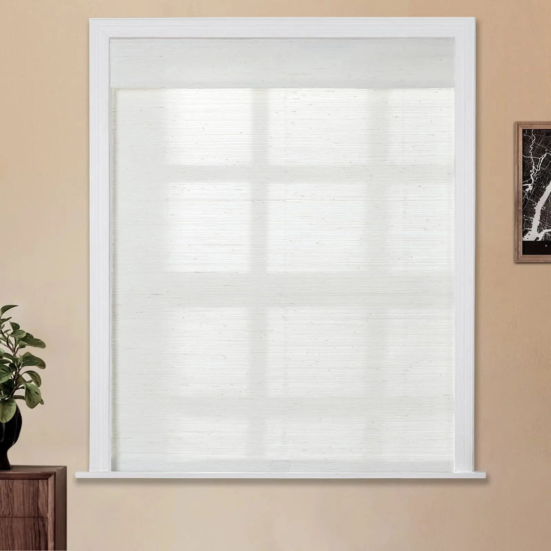 Natural Ramie Bamboo Woven Shade - Rattan White TWOPAGES CURTAINS