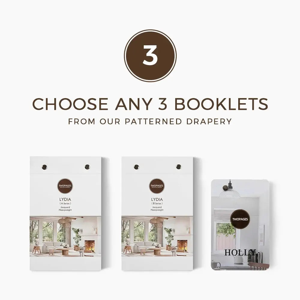 Choose Any 3 Patterned Drapery Sample Booklets -TWOPAGES
