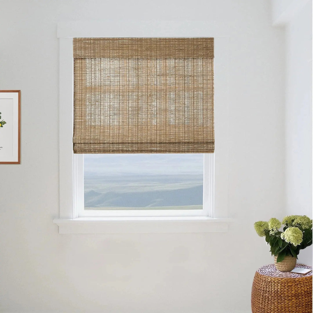 Natural Jute Bamboo Woven Shade - Cinnamon TWOPAGES CURTAINS