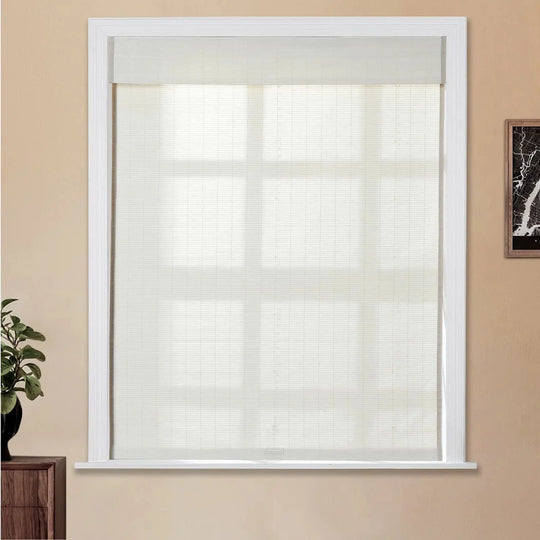 Natural Flax Bamboo Woven Shade - Eggshell TWOPAGES CURTAINS