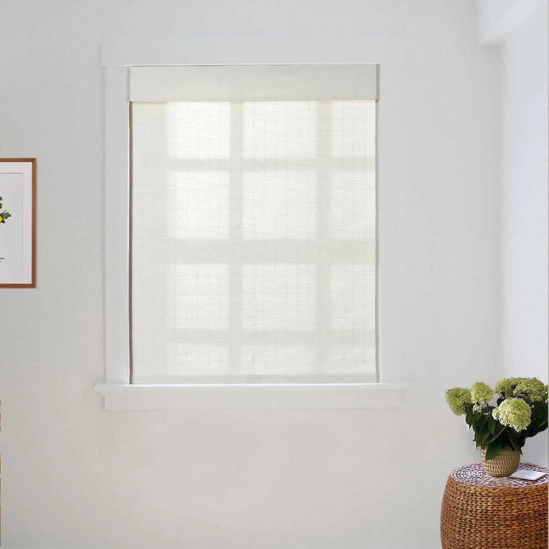 Natural Flax Bamboo Woven Shade - Eggshell TWOPAGES CURTAINS