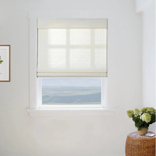 Natural Flax Bamboo Woven Shade - Eggshell TWOPAGES CURTAINS