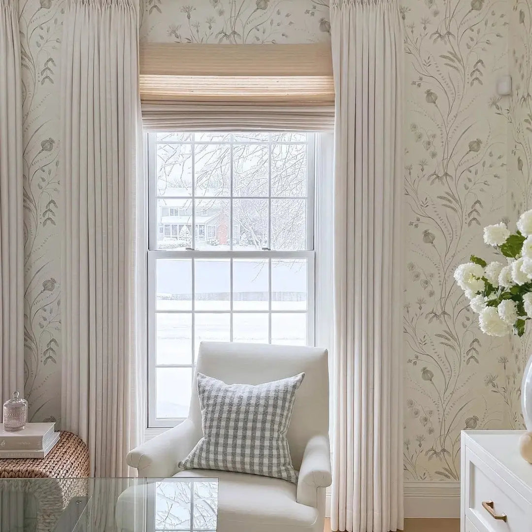Natural Paper Bamboo Woven Shade - Marble White -TWOPAGES CURTAINS