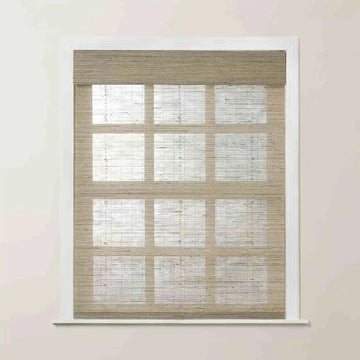 Rae Natural Ramie Flax Woven Wood Shades - Series C -TWOPAGES CURTAINS