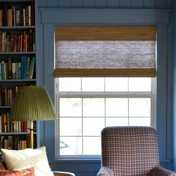 Rae Natural Ramie Flax Woven Wood Shades - Series C -TWOPAGES CURTAINS