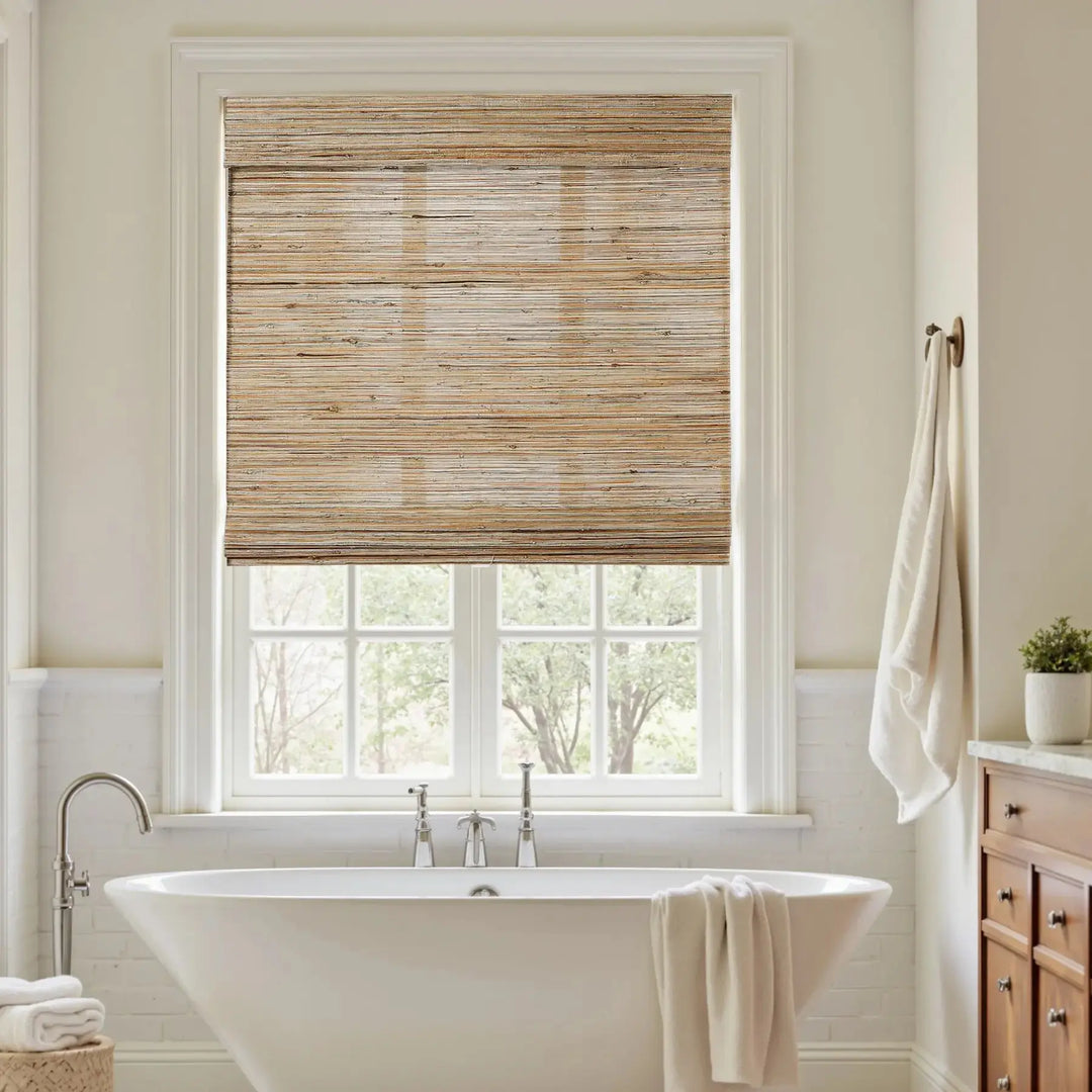 Natural Ramie Bamboo Woven Shade - Honeynut -TWOPAGES CURTAINS