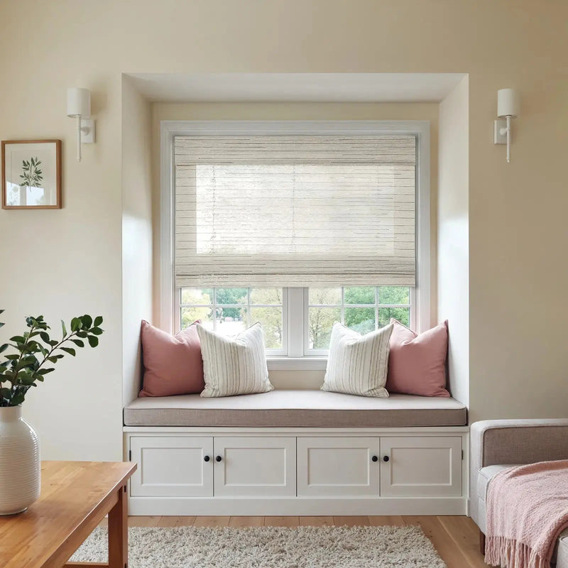 Rae Natural Ramie Jute Woven Wood Shades - Series M -TWOPAGES CURTAINS