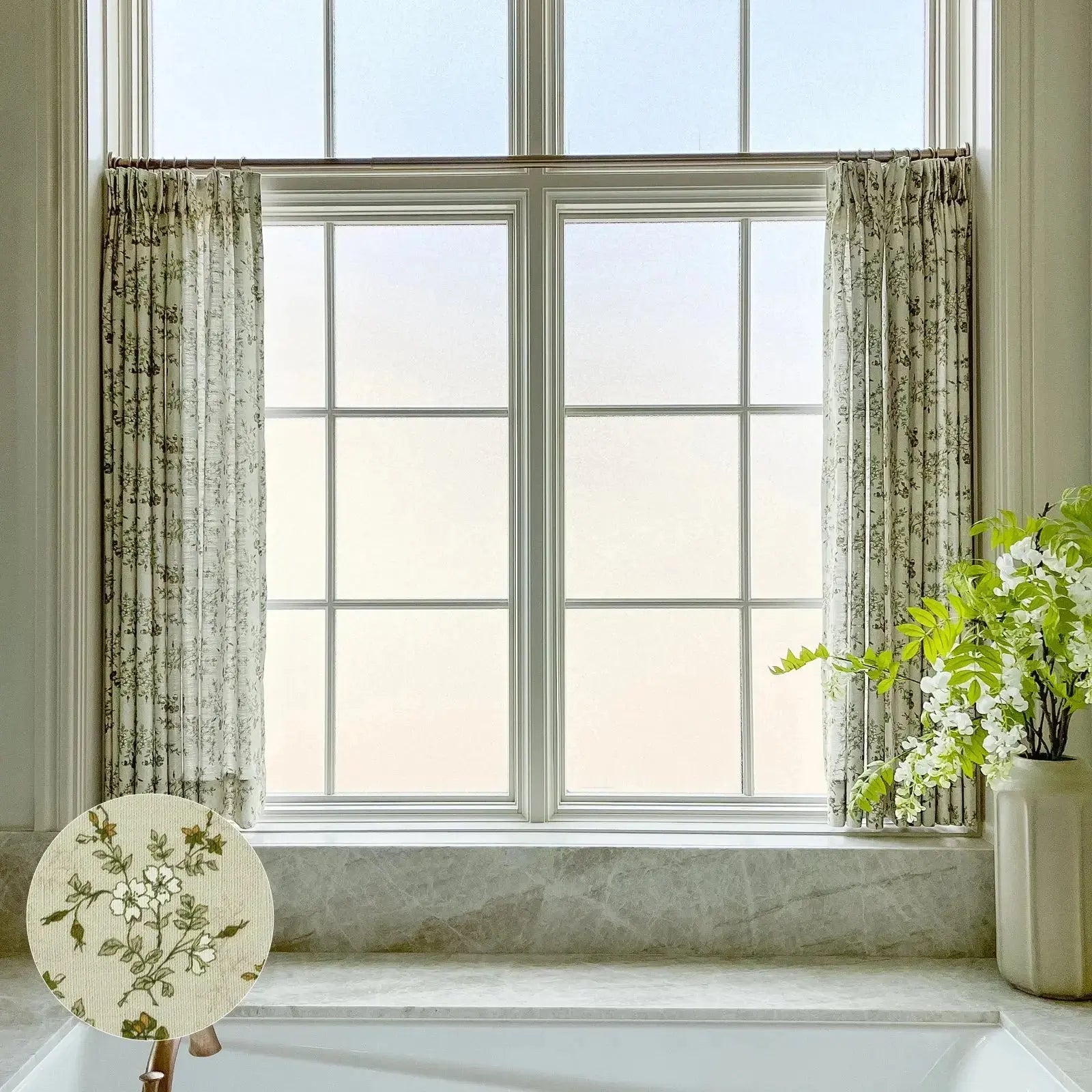 Print Pinch Pleat Linen Cafe Curtains | TWOPAGES