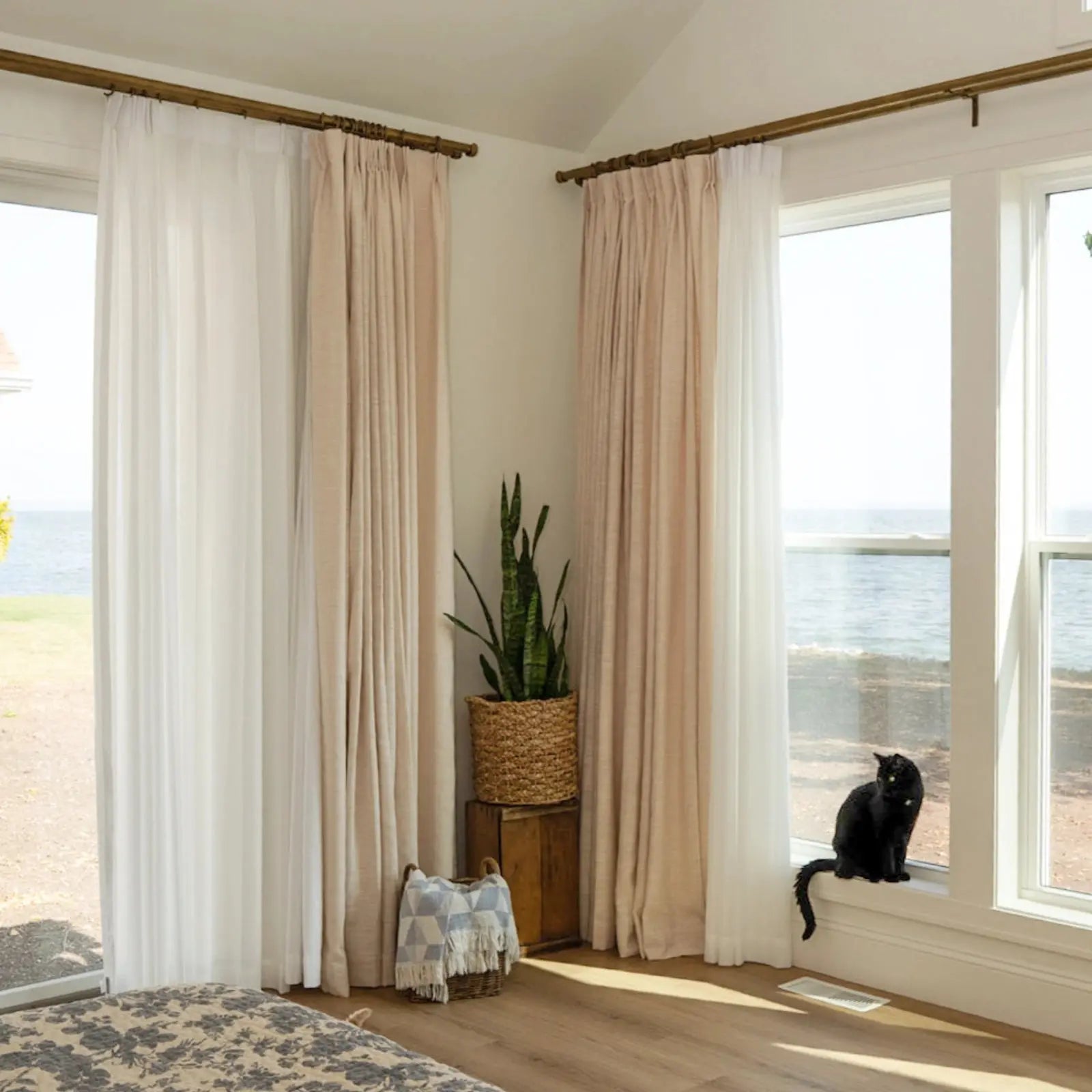 Bella Scratch Resistant Pet-Friendly Sheer Curtain Pleated