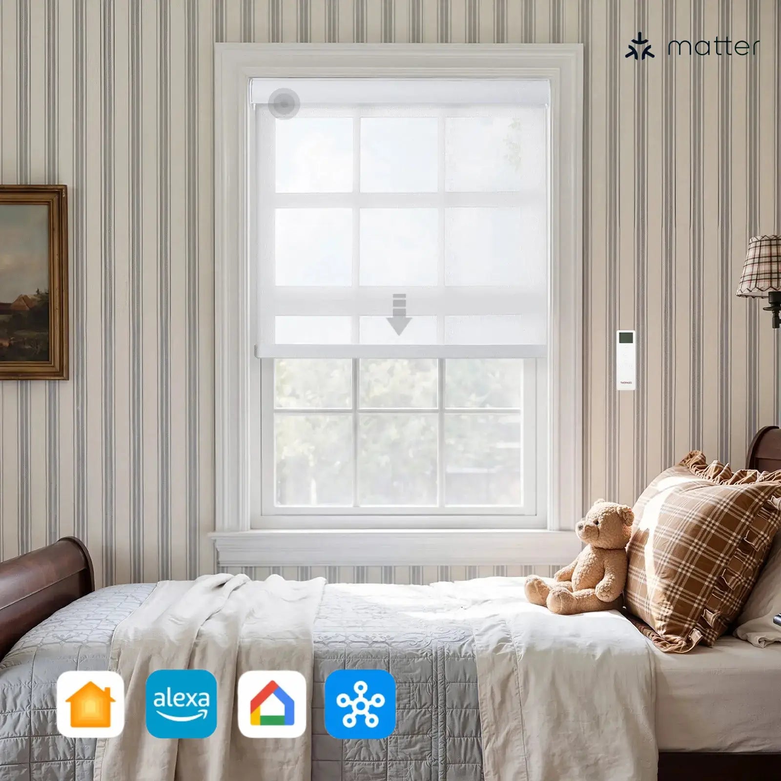 Alvin Motorized Sheer Roller Shade | TWOPAGES Curtains