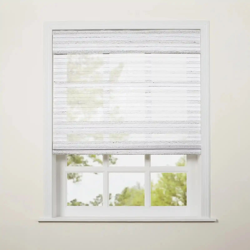 Rae Natural Ramie Flax Woven Wood Shades - Series C -TWOPAGES CURTAINS