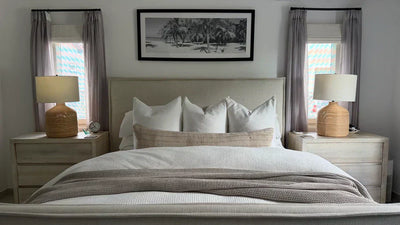 A Calm, Coastal Bedroom with Soft Linen Layers
