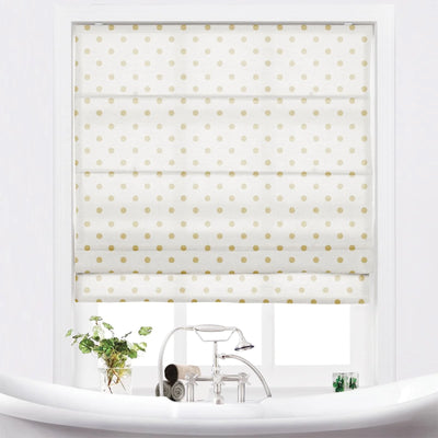 Stefana Silber Printed Cordless Roman Shade-Wooden Headrail TWOPAGES