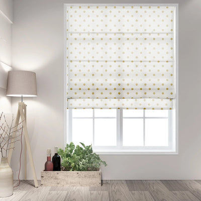 Stefena Silber Printed Cordless Roman Shade-Wooden Headrail