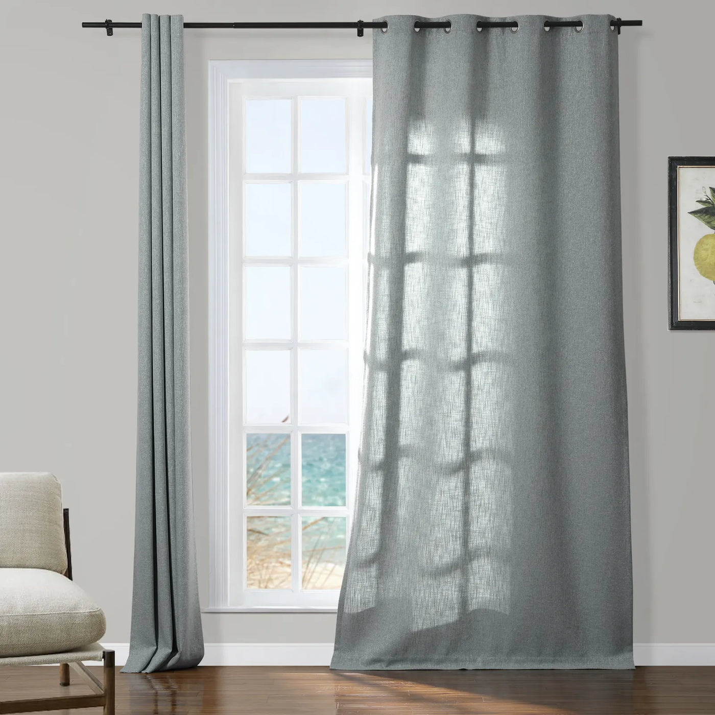 Sarai Textured Metallic Cotton Blend Curtain Grommet