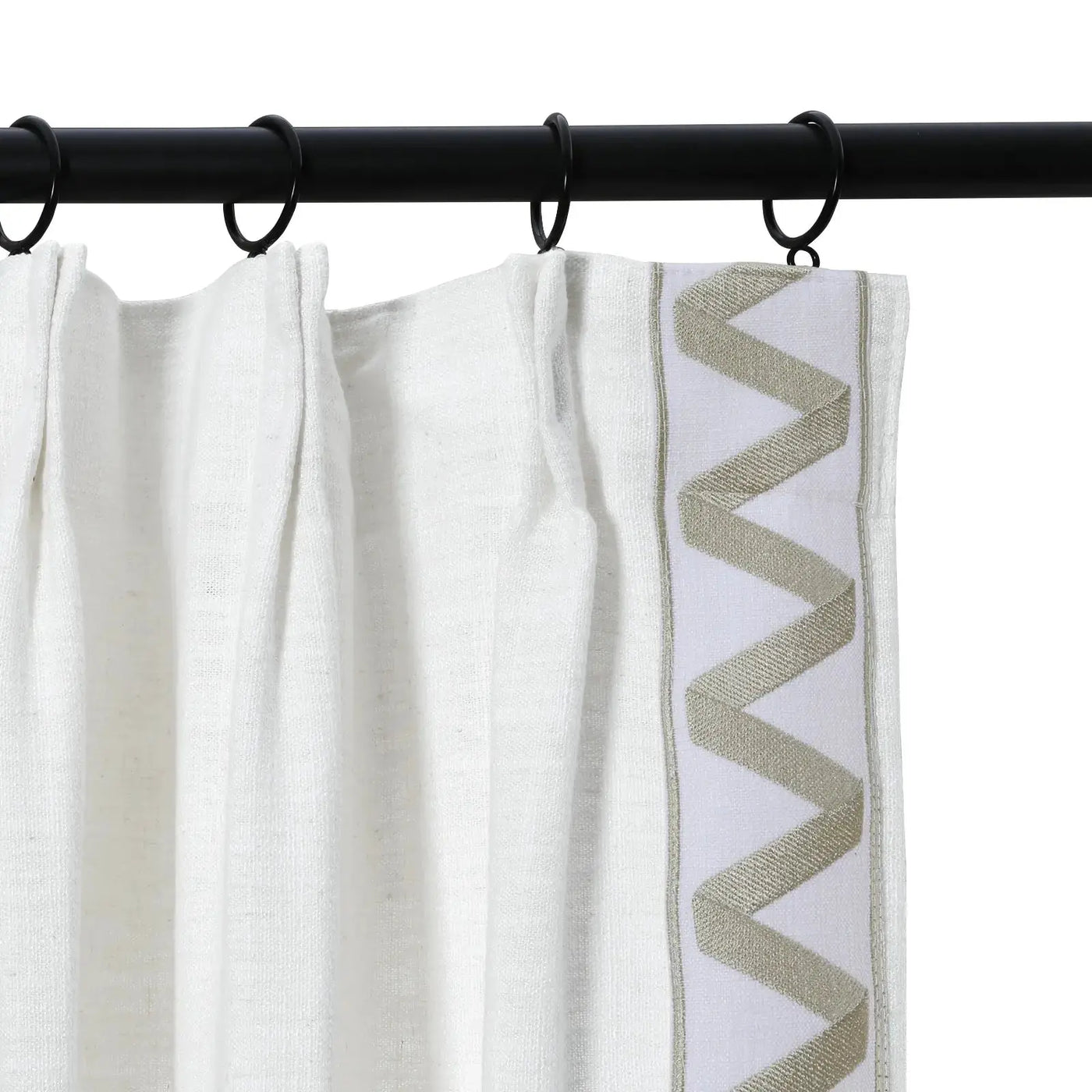 Jawara Luxury Linen Cotton Curtains with Border Trim (Sold per Pair) TWOPAGES