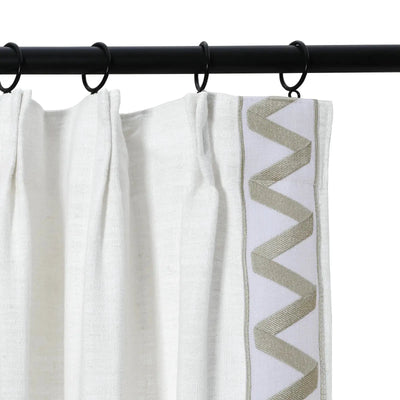 Isabella Cotton Blend Curtains with Border Trim (Sold per Pair) TWOPAGES