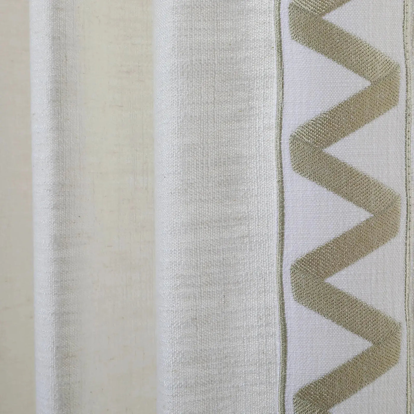 Jawara Luxury Linen Cotton Curtains with Border Trim (Sold per Pair) TWOPAGES