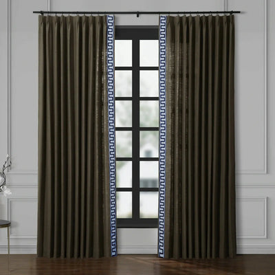 Isabella Cotton Blend Curtains with Border Trim (Sold per Pair) TWOPAGES