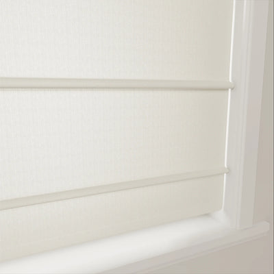 Ron Linen Cotton Herringbone Front Slat Roman Shade Cordless