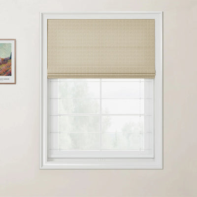 Ron Linen Cotton Herringbone Day Night Roman Shade Cordless