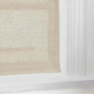 Ron Linen Cotton Herringbone Roman Shade Cordless -TWOPAGES