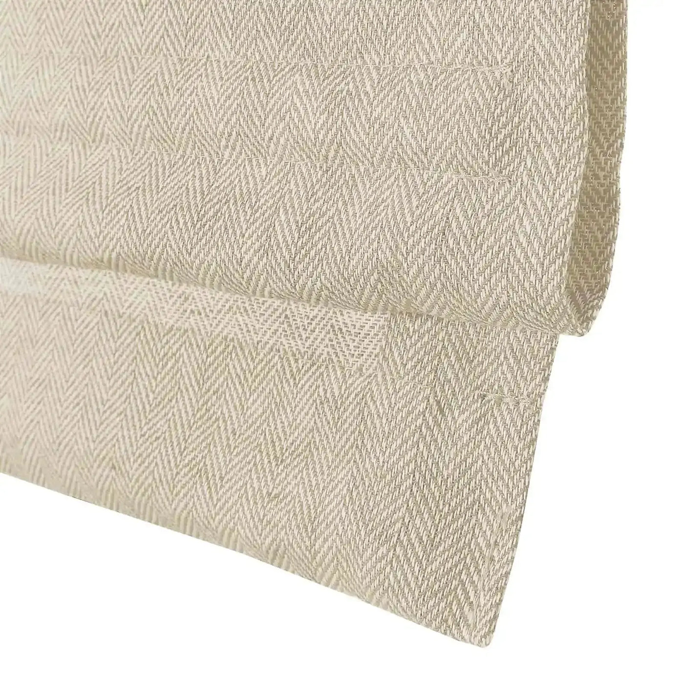 Ron Linen Cotton Herringbone Roman Shade Cordless -TWOPAGES