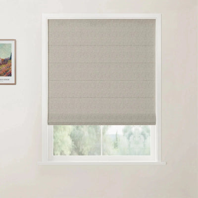 Custom Linen Back Slat Roman Shades Cordless -TWOPAGES