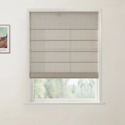 Custom Front Slat Roman Shade Cordless -TWOPAGES