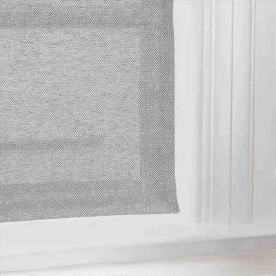 Ron Linen Cotton Herringbone Roman Shade Cordless -TWOPAGES