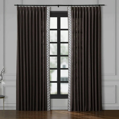 Isabella Cotton Blend Curtains with Border Trim (Sold per Pair) TWOPAGES