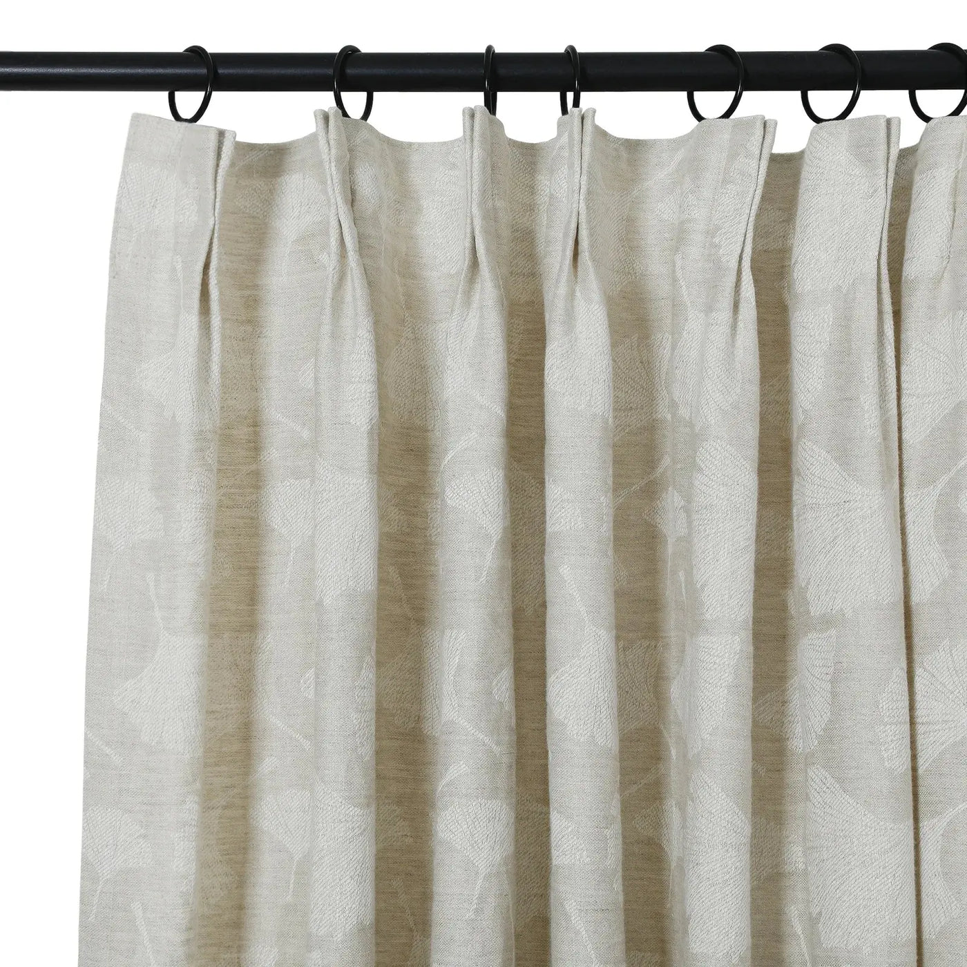 Lance 100% Linen Jacquard Curtain Pleated