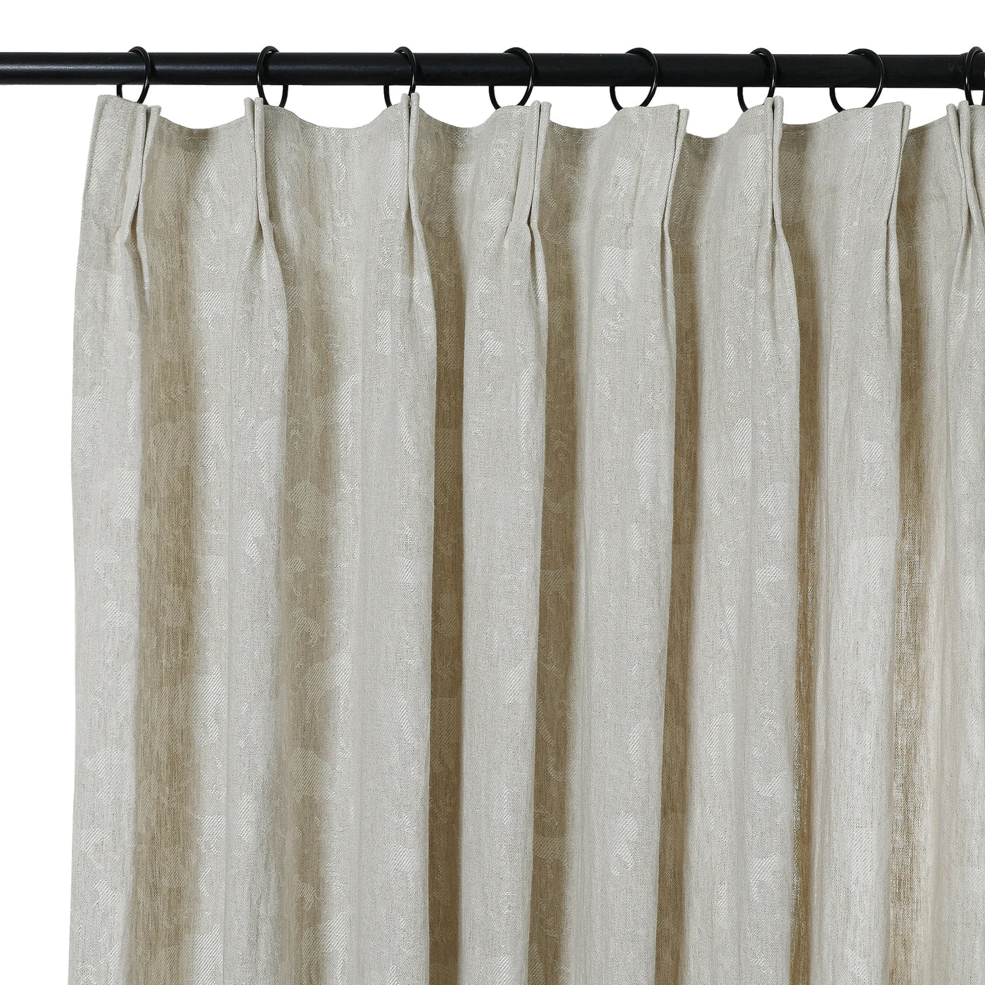 Lance 100% Linen Jacquard Curtain Pleated