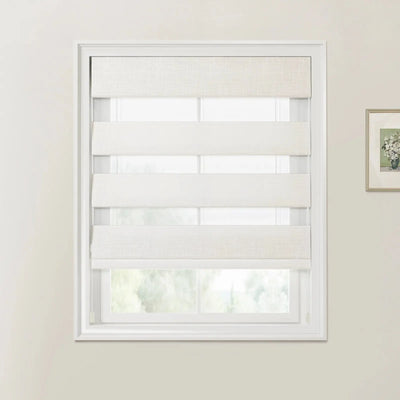 Ian Linen Zebra Roman Blind Cord Lift -TWOPAGES