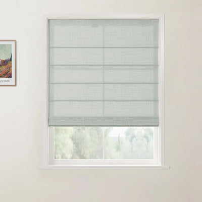 Ian Linen Front Slat Roman Shade Cordless