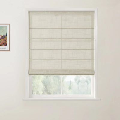 Ian Linen Front Slat Roman Shade Cordless