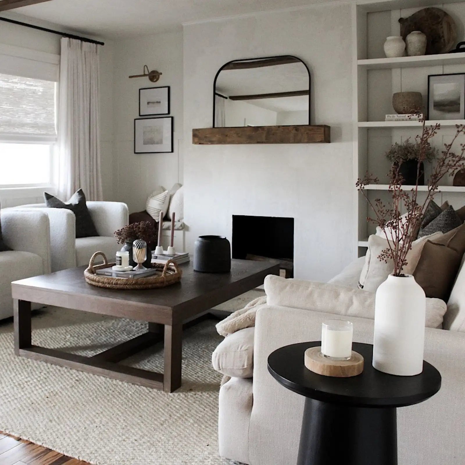 Liz Beige white Triple Pinch Pleated Linen Drape