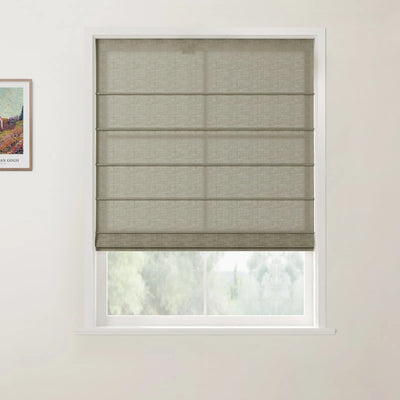 Custom Front Slat Roman Shade Cordless