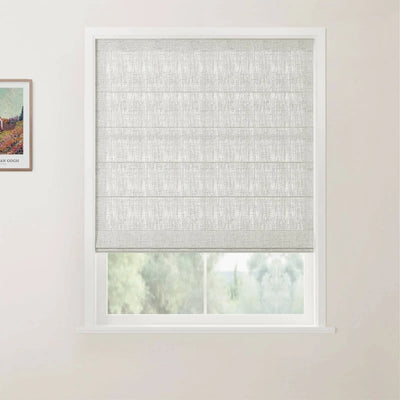 Liz Linen Back Slat Roman Shades Cordless