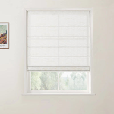 Custom Front Slat Roman Shade Cordless