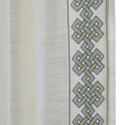 Liz Linen Curtains with Border Trim (Sold per Pair) -TWOPAGES