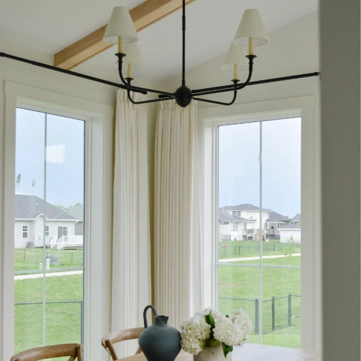 Liz lvory White Triple Pleated Drape