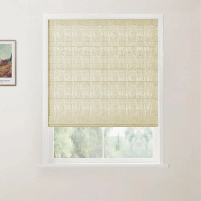 Liz Linen Flat Fold Roman Shade Cordless