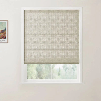 Liz Linen Flat Fold Roman Shade Cordless